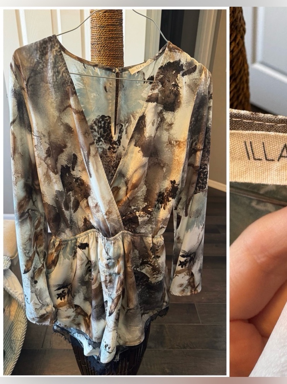 Abstract Print Long Sleeve Romper